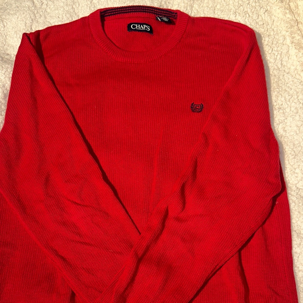 Chaps Men's Vibrant Red Crewneck Sweater